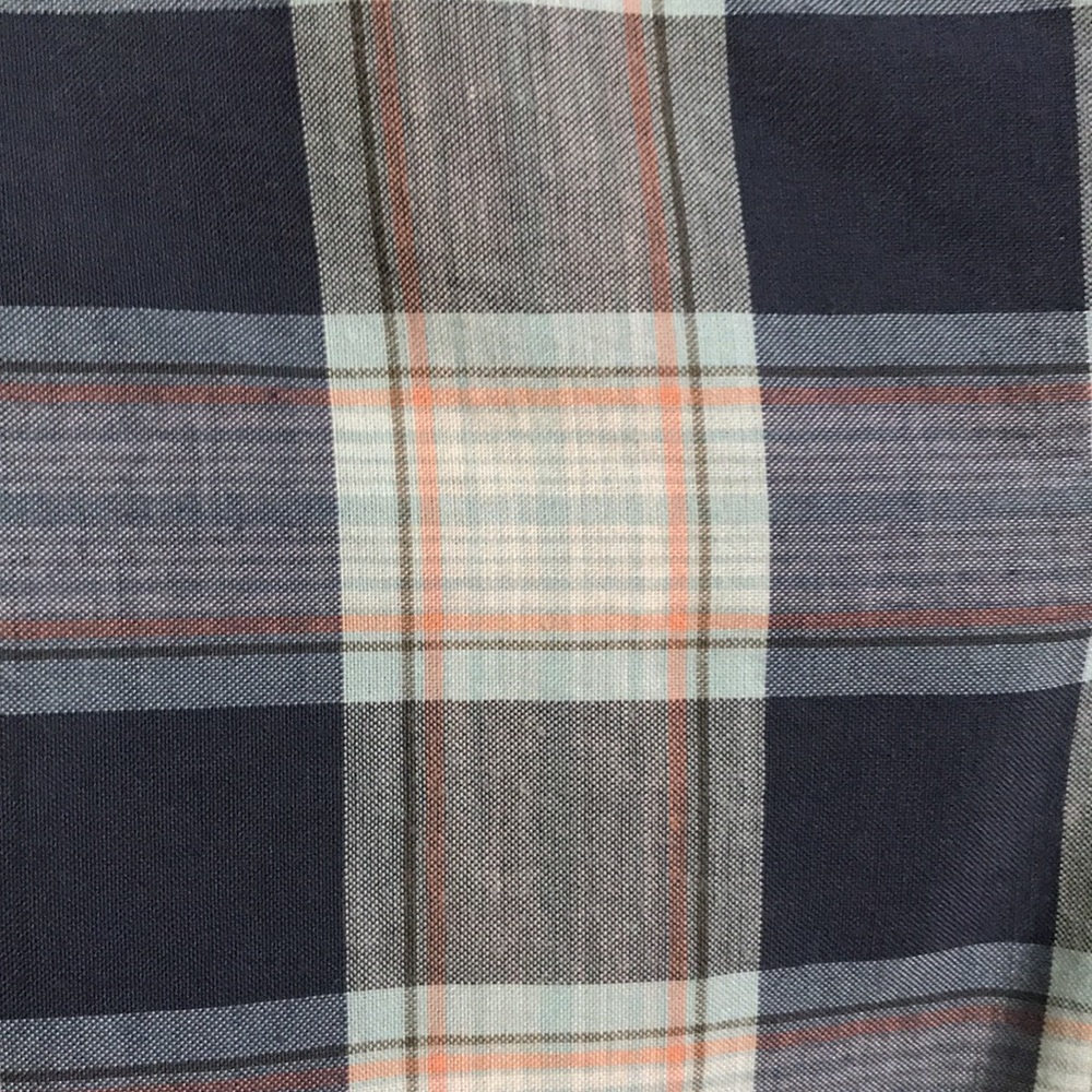 Eddie Bauer blue plaid V-neck sleeveless top - Picture 5 of 8